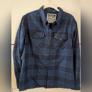 Dixxon Blue Flannel With Snap-on Pocket Logo - Women's Large